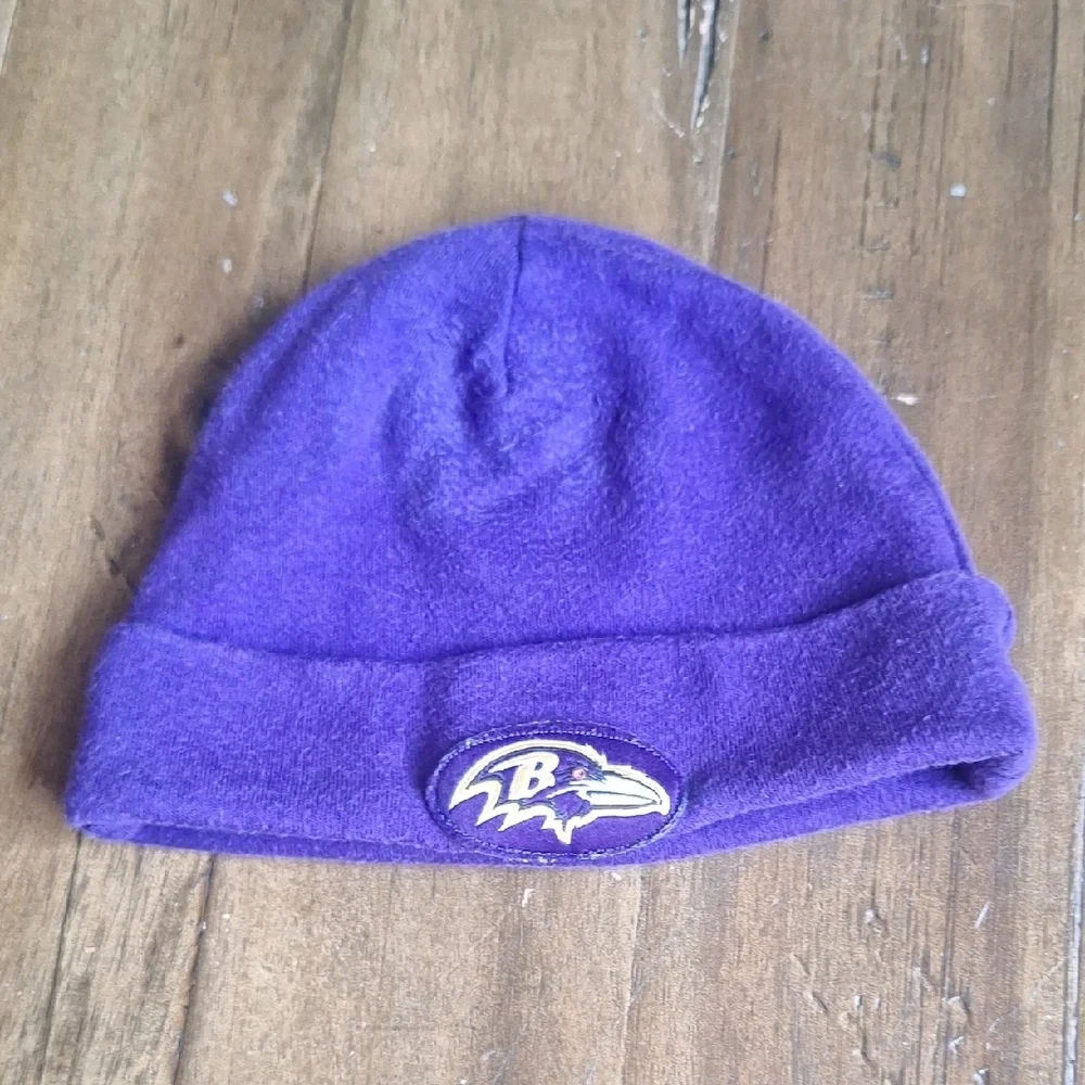 NFL Ravens Purple Baby Beanie with Team Logo